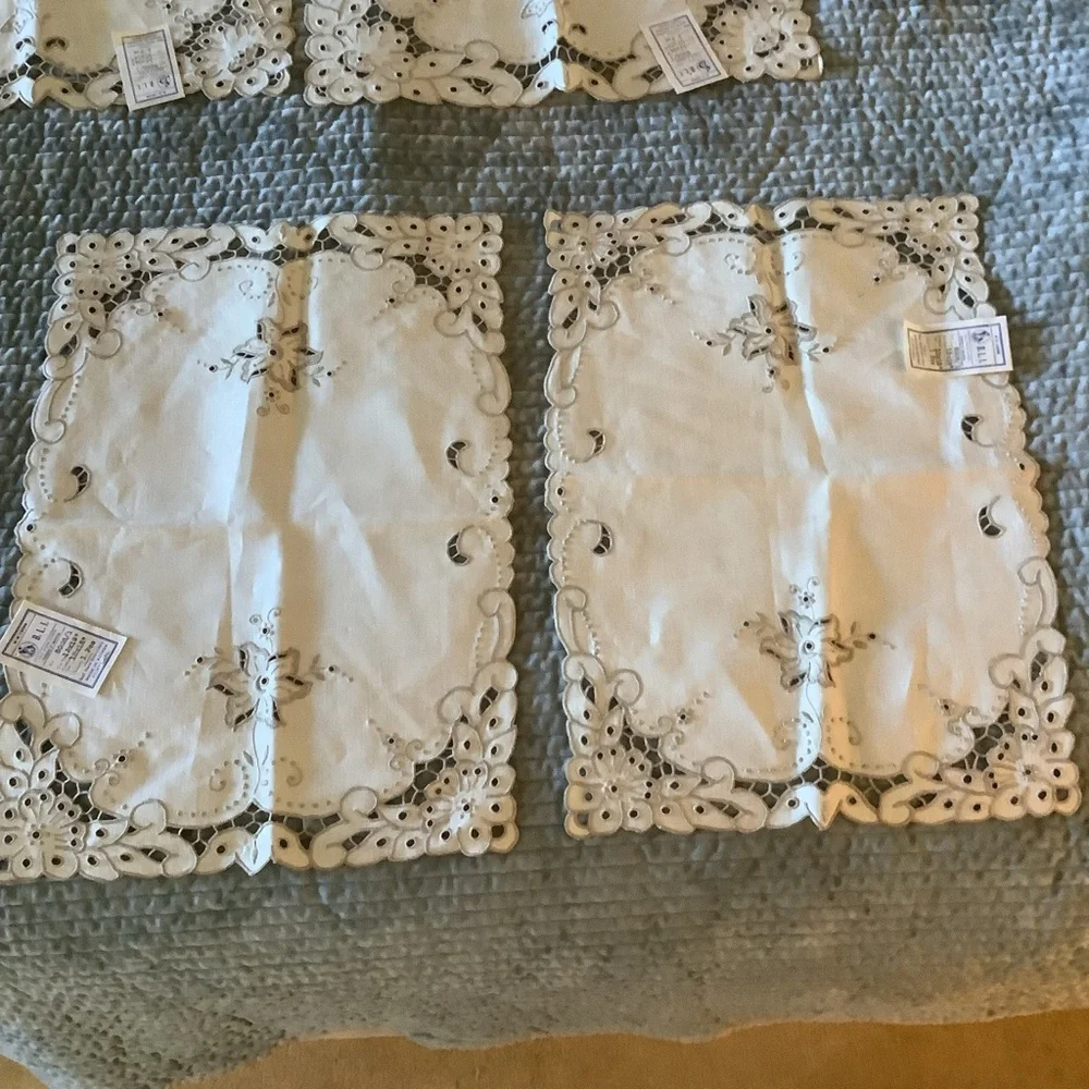 Five Piece Hand Embroidered in Portugal  Linen Set